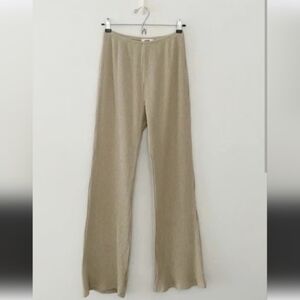 Joah Brown Fitted Mini Flare Pants SOLD OUT Luxe Knit Ribbed RARE GUC